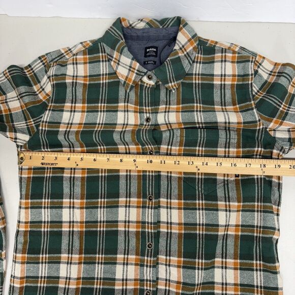 prAna Golden Canyon Flannel Small Womens Plaid Snap Button Shirt Oversized NWT - Picture 10 of 14